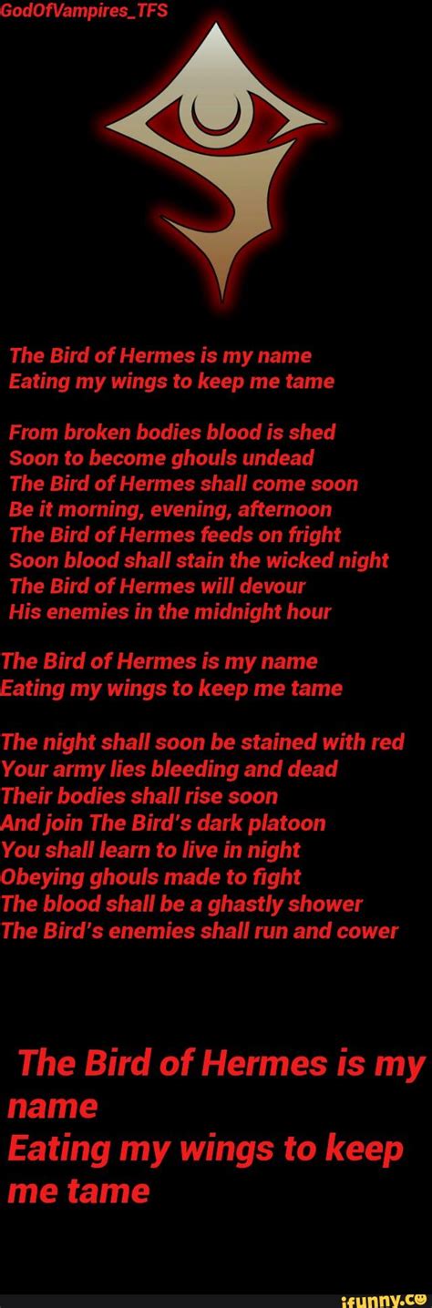the bird of hermes is my name poem